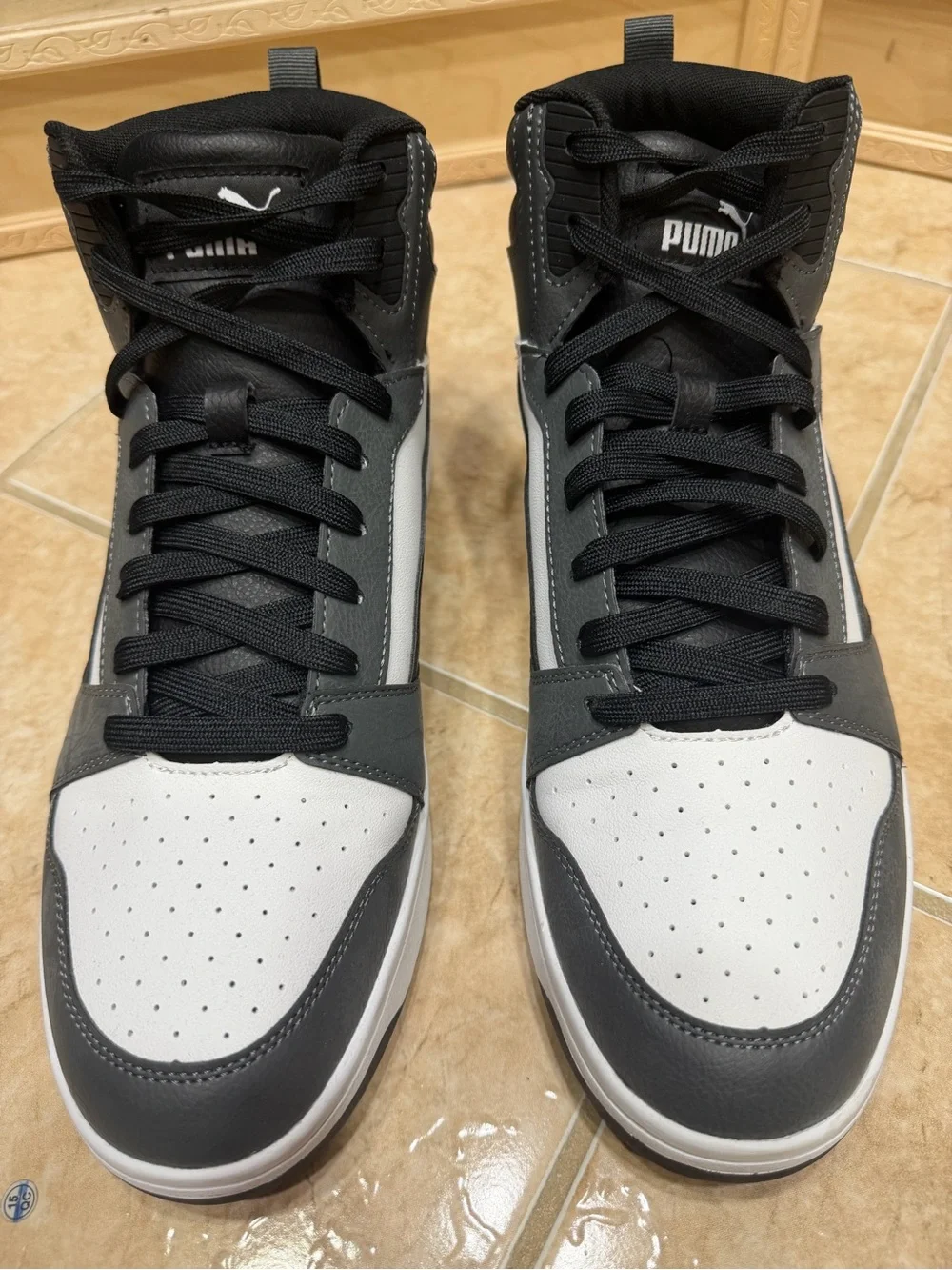 Puma Men’s High-Top Sneakers - Black & White